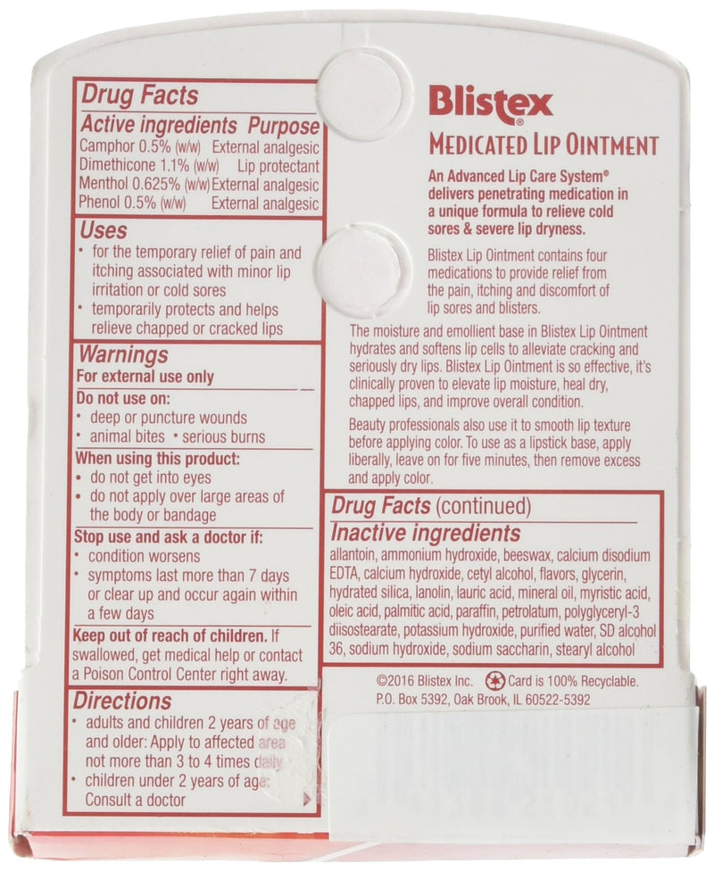 [Australia] - Blistex Medicated Lip Ointment 0.21 oz (Pack of 6) 