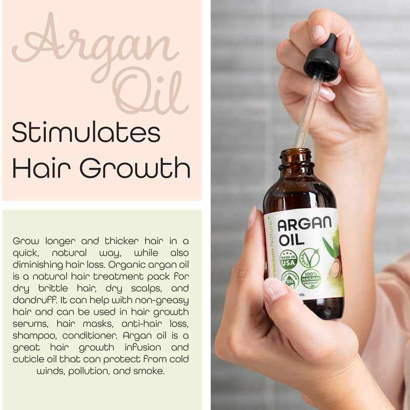 [Australia] - Argan Oil Organic, Virgin, 100% Pure, Cold Pressed Argon Oil Serum For Hair Stimulate Growth for Dry and Damaged Hair. Argan Oil for Skin Body Moisturizer. Nails Protector 4 oz 