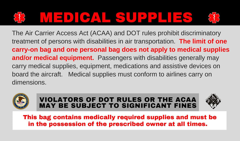 [Australia] - Insulin - Diabetic Supplies Medical Alert Equipment Luggage Tag - Handle with Care, DOT and ACAA regulations (MELT-119) Quantity (3) 3 