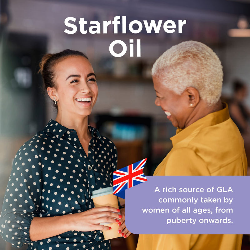 [Australia] - Starflower Oil 1,000mg (90 Capsules) | Healthspan | Richest Source of Gamma-Linolenic Acid (GLA) | Women's Health | 207mg GLA & 131mg Omega 9 Fatty Acids Per Capsule | Vegan 