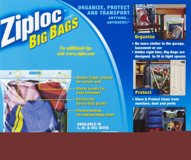 [Australia] - Ziploc Big Bags, XL, 4 Bags (Pack of 2) 