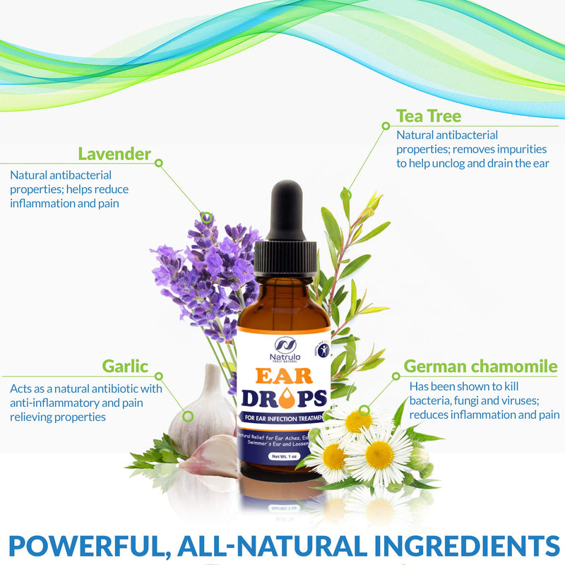 [Australia] - Natural Ear Drops for Ear Infection Treatment – Herbal Eardrops for Adults, Children & Pets – Relieves Ear Aches, Infections, Itchy Ears, Swimmer's Ear, & Loosens Wax – Kids Safe Treatment Made in USA 