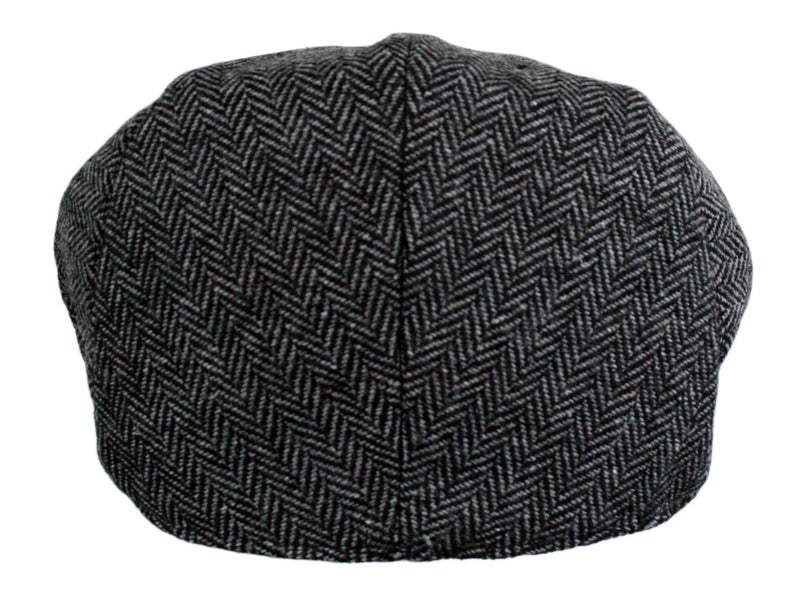 [Australia] - Wonderful Fashion Men's Classic Herringbone Tweed Wool Blend Newsboy Ivy Hat (Large/X-Large, Charcoal) Dark Grey Small-Medium 