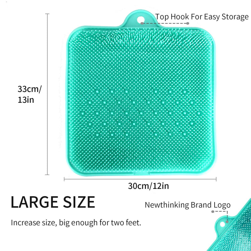 [Australia] - Newthinking Shower Foot Scrubber Cleaner Massager, Exfoliating Feet Massager Spa with Suction Cup Improves Foot Circulation & Reduces Foot Pain (Green) Green 