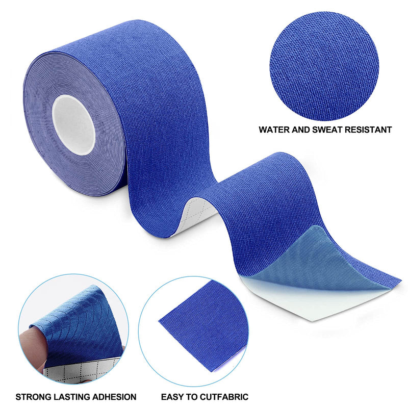 [Australia] - Kinesiology Tape (3 Uncut Roll) Kinetic Tape 16.4 ft Waterproof Athletic Sports Tape Physio Tape for Knees, Shoulder, Ankles, Elbow, Pain Relief,Joint Support (Navy Blue) (3 Rolls) Navy Blue 