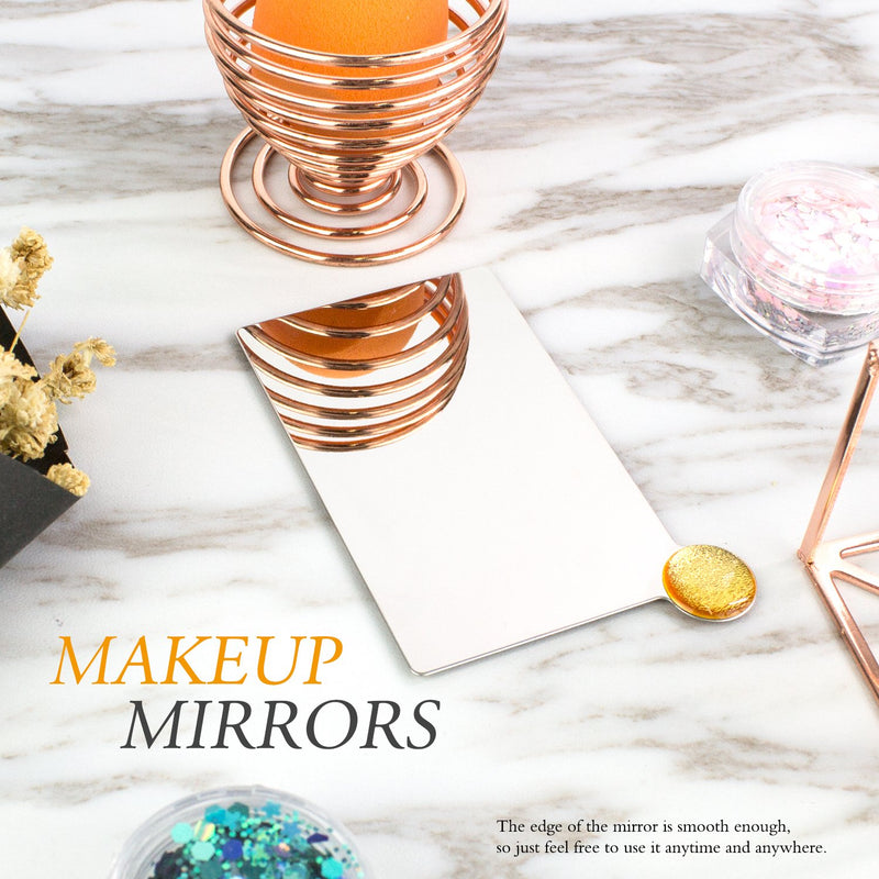 [Australia] - IBEET Unbreakable Stainless Steel Makeup Mirrors,Vanity Mirror small for Purse Handbag Travel, Cosmetic Rectangular Handheld Compact Pocket Mirror Tiny Wallet Mirror Plate for Makeup 