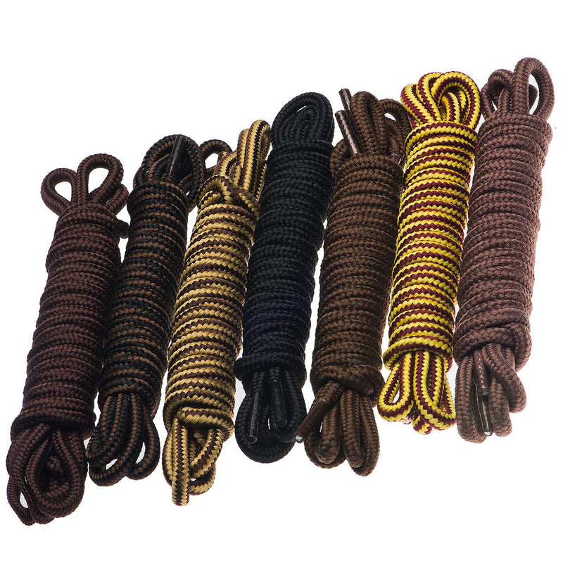 [Australia] - Birch 1/5" Thick Tough and Heavy Duty Round Boot Shoelaces for Boots and Hiking Shoes. 45"(115cm)-S Black/Brown 