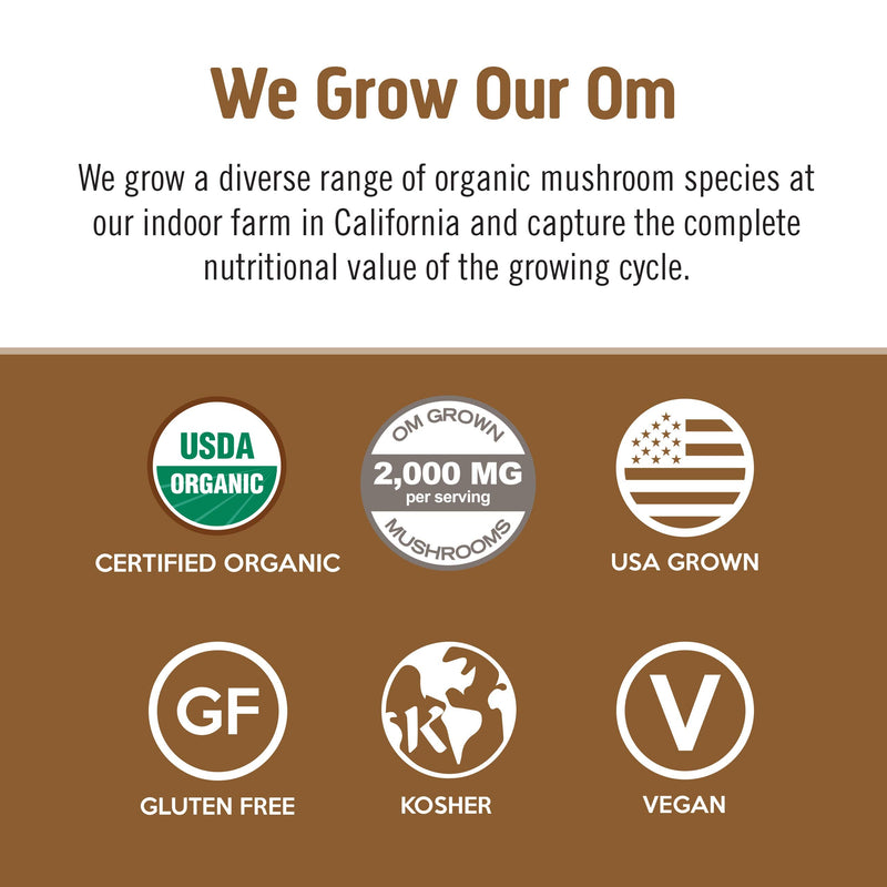 [Australia] - Om Mushroom Superfood Coffee Latte Blend Mushroom Powder, Single Serve, 10 Count, Lion's Mane, Cordyceps, Reishi, Chaga, Energy & Mental Clarity Support Supplement 10 Servings 