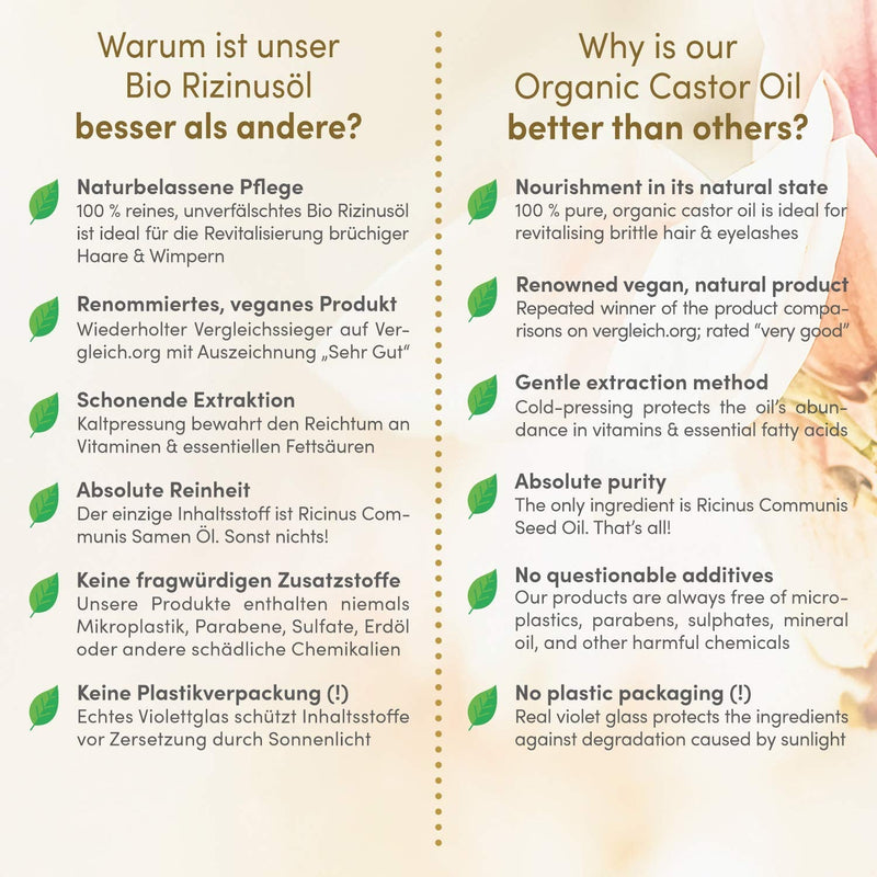 [Australia] - Organic Castor Oil Vegan, Cold-Pressed for Eyelashes, Hair & Skincare & Healthy Nails - 200ml Light-Protection Glass Bottle - Pure, Natural, & Native - Natural Cosmetics 200 ml (Pack of 1) 