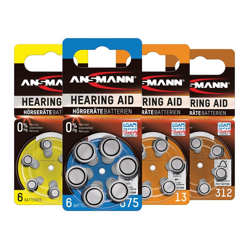 [Australia] - Ansmann Hearing Aid Batteries [Pack of 6 Cells] Size 675 Blue Zinc Air Hearing-Aid Suitable for Hearing Aids, Sound Amplifier - 1.45V Mercury Free 