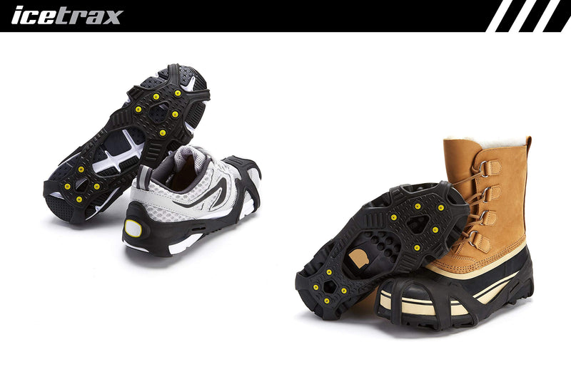 [Australia] - ICETRAX V3 Tungsten Winter Ice Grips for Shoes and Boots - Ice Cleats for Snow and Ice, StayON Toe, Reflective Heel 