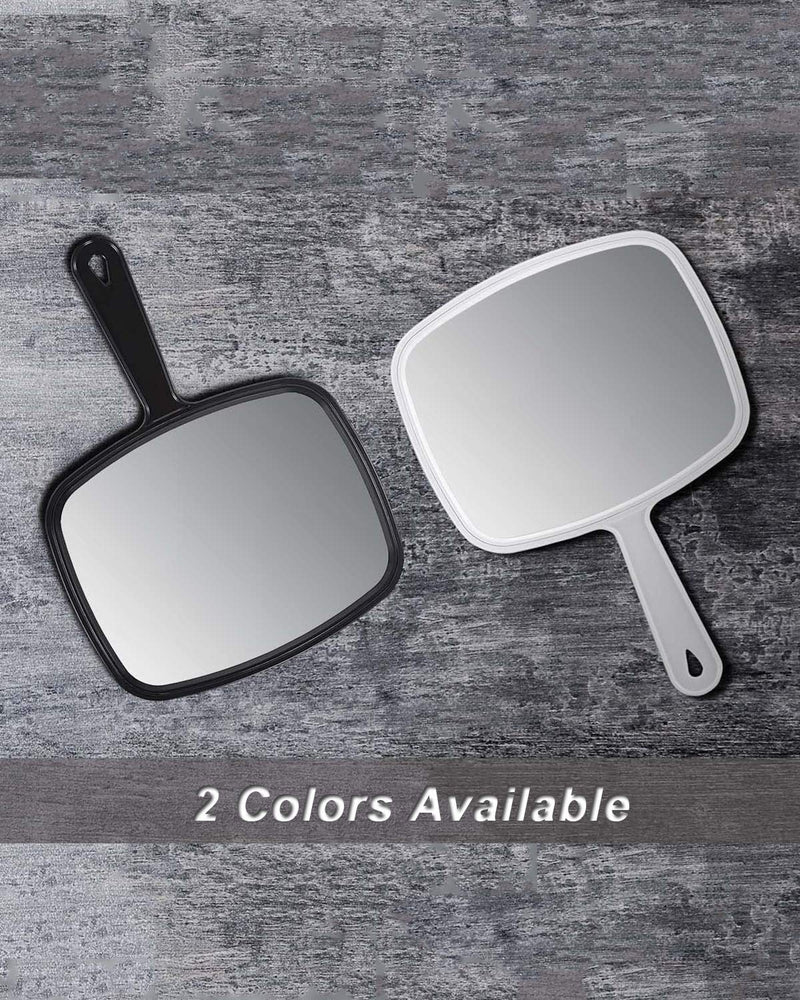 [Australia] - Gladmart Hand Mirror Salon Barber Hairdressing Handheld Mirror with Handle(Square Black) 