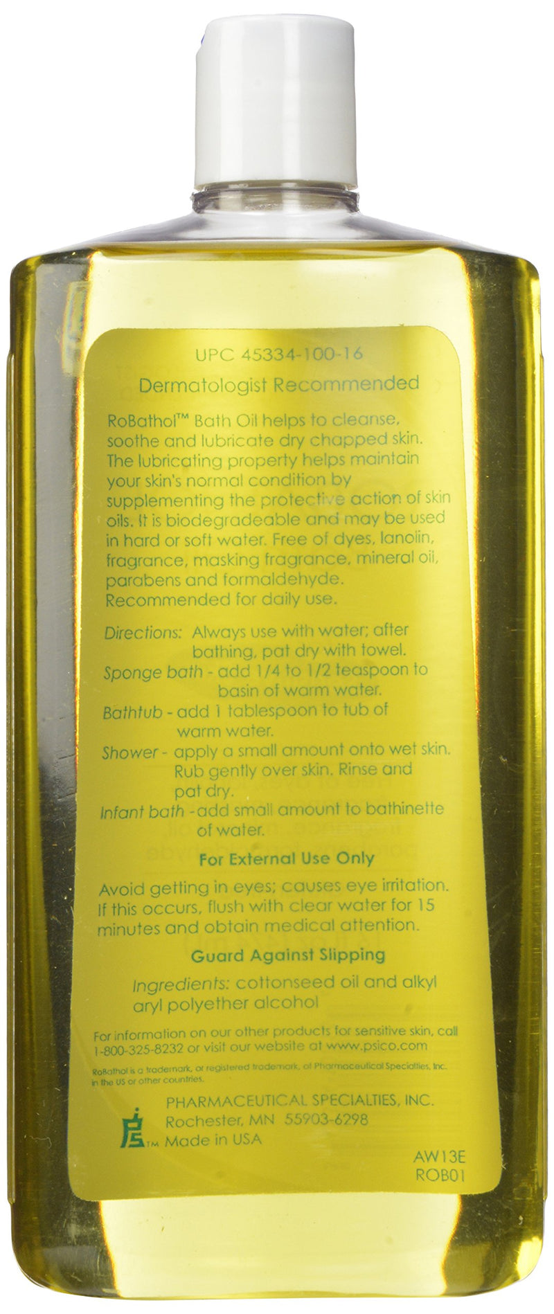 [Australia] - RoBathol Bath Oil | Fragrance, Gluten and Sulfate Free | For Sensitive Skin | 16 Fl Oz 