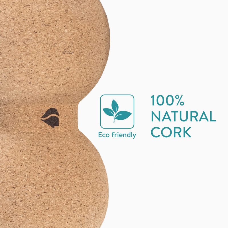 [Australia] - Navaris Cork Massage Set - Rollers for Back and Muscles - Different Sets Available with Choice of Shapes Like Peanut Roller, Massage Ball, Mini Roller Ball + Peanut + Roller 