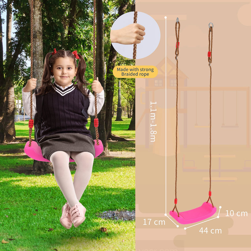 [Australia] - SILVER VALLEY Deluxe Garden Swing Seat for Children Kids with Adjustable Reinforced Ropes Ideal for Swing Sets and Climbing Frames (Pink) Pink 