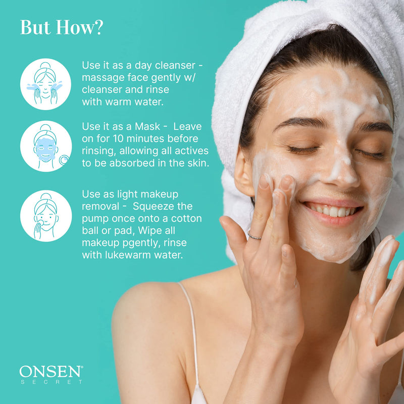 [Australia] - Onsen Secret Japanese Cleansing Milk Face Wash, Anti Aging Gentle Cleanser, Makeup Remover, Cleansing Milk for Sensitive Skin, All Natural, Purifying Organic, Non Foaming Facial Cleanser - 5.07 fl oz/150 ml Milk Cleanser 