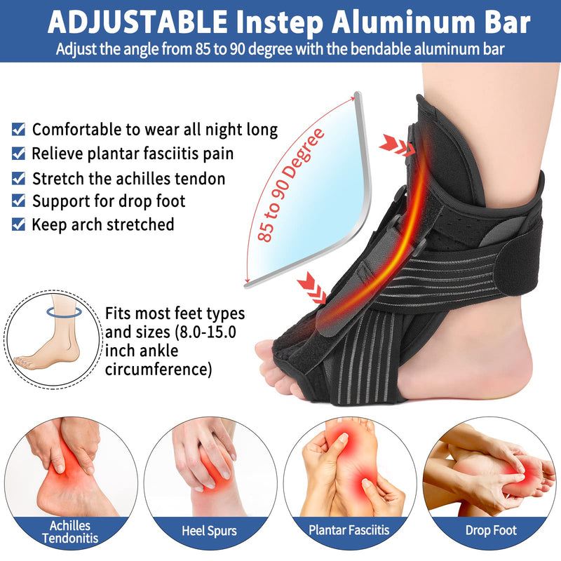 [Australia] - 2021 New Upgraded Plantar Fasciitis Night Splint, Adjustable Ankle Brace Foot Drop Orthotic Brace Night Splint for Plantar Fasciitis, Arch Foot Pain, Achilles Tendonitis Support for Women, Men 