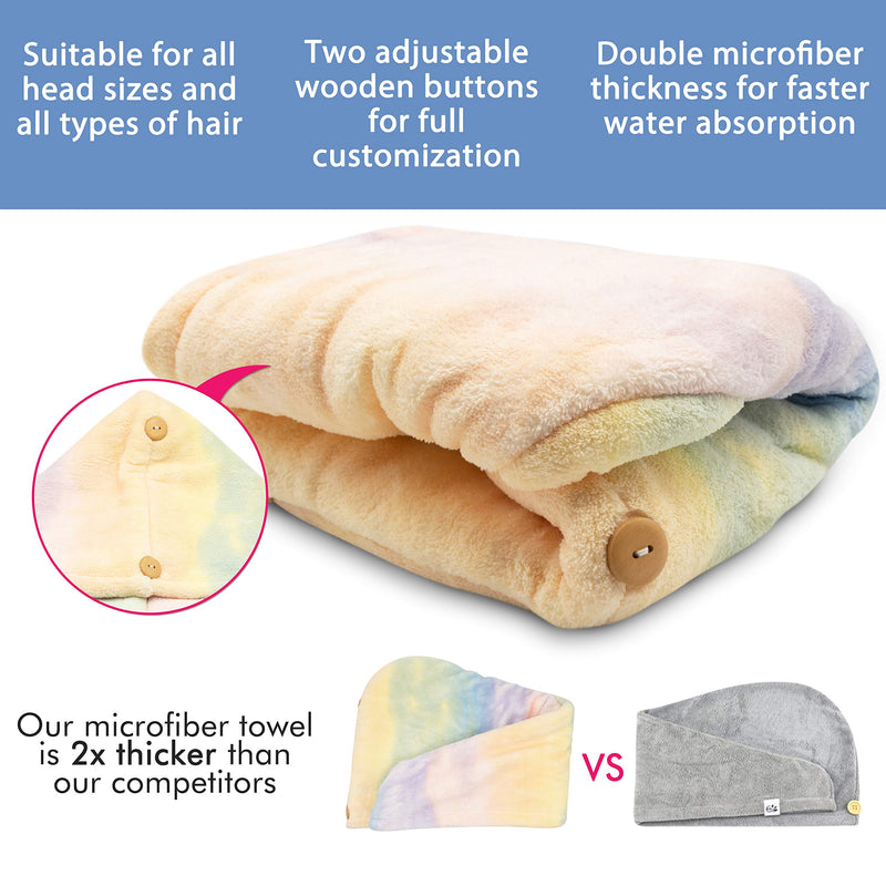 [Australia] - Microfiber Hair Towel Wrap for Women, Ultra Absorbent Hair Fibers for Quick Drying, Anti Frizz Hair Turbans for Wet Hair 