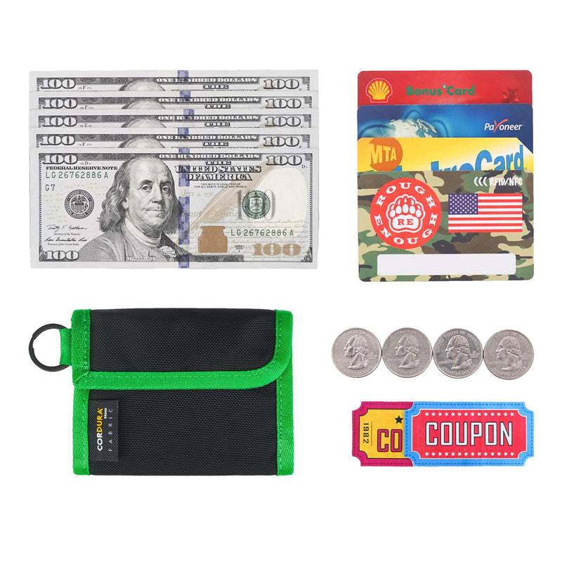 [Australia] - Rough Enough Slim Small Kids Wallet for Boys Girls Teen Keychain Bifold Credit Card Holder Front Pocket Change Coin Purse Organizer for Men Teen with Zipper Pocket Christmas Birthday Unique Gifts Black 