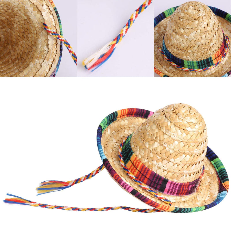 [Australia] - 8 Packs Mini Sombrero Party Hats Mexican Hat Party Decorations Party Supplies Costume Hats for Kids Dolls Pets 5.9 Inch 