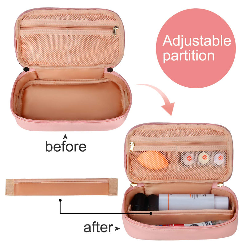 [Australia] - Relavel Makeup Bag Small Travel Cosmetic Bag for Women Girls Makeup Brushes Bag Portable 2 Layer Cosmetic Case Brush Organizer Christmas Gift (Pink) 1 Pink 