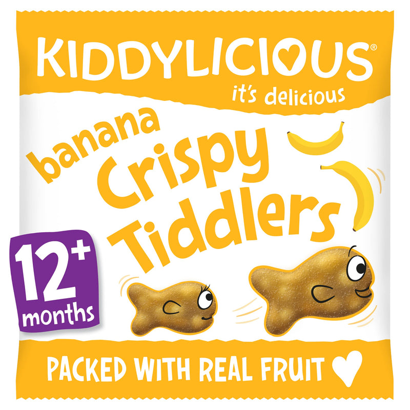 [Australia] - Kiddylicious Banana Crispy Tiddlers - Delicious Real Fruit Treat for Kids - Suitable for 12plus Months - 18 Packs 