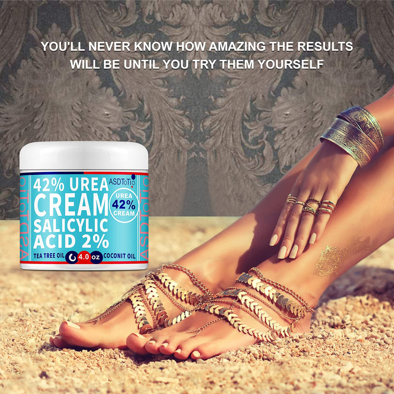 [Australia] - Urea 42% Foot Cream Plus Salicylic Acid 4 Oz - Moisturizes and Rehydrates Feet, Knees & Elbows, Nourishes Softens Dry, Rough Skin 