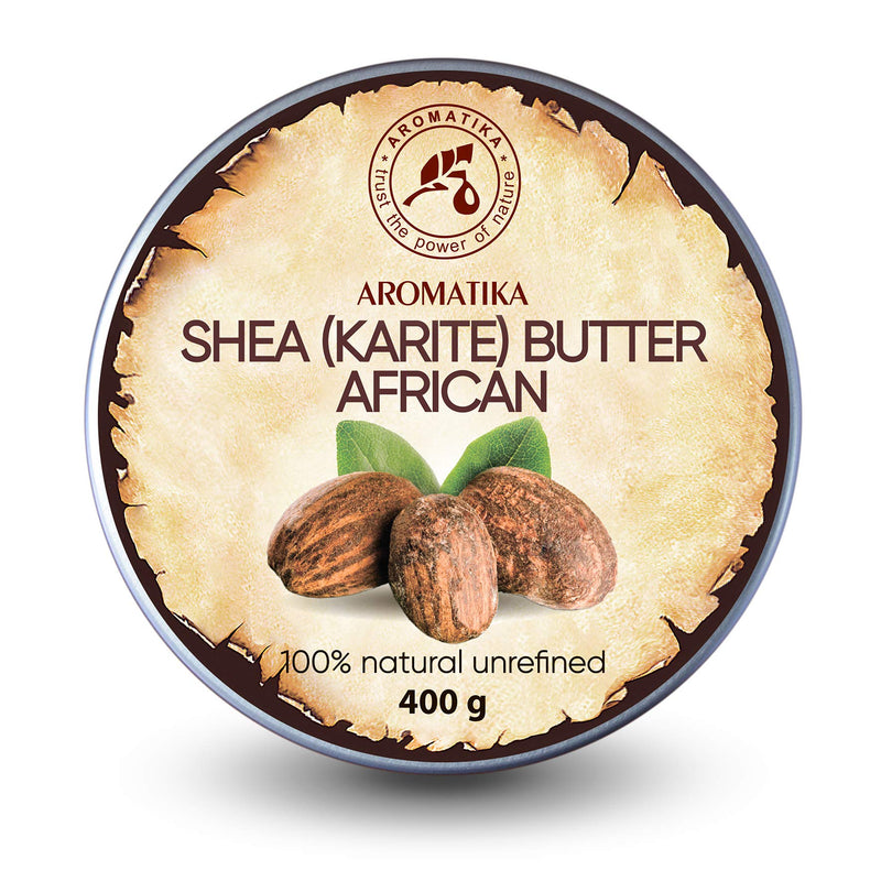 [Australia] - Shea Butter Cold Pressed 400g - Unrefined African Shea Butter - Ghana - 100% Pure & Natural - Best for Hair - Skin - Lip - Face - Body Care - Karite Shea Butter - Aluminium jar 