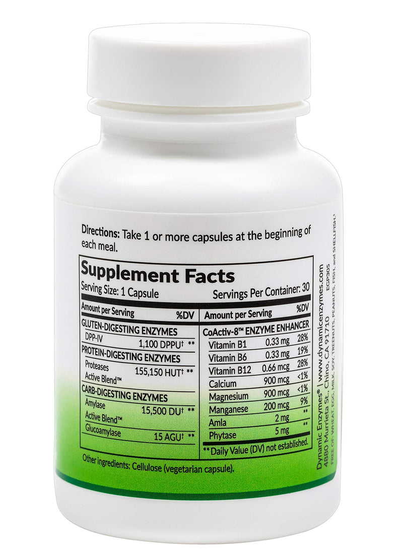 [Australia] - Gluten Digestive Enzyme - Digestive Support - Gluten Enzyme - Supplement for Digesting Gluten - Gut Health Support & Nutrient Absorption | 30 Count 30 Count (Pack of 1) 