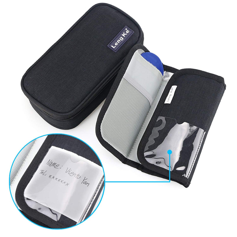 [Australia] - YOUSHARES Insulin Travel Case - Insulated Medication Cooler Travel Bag for Diabetic Insulin Pen and Vials Storage with 2 Cooling Ice Packs (Black) B_black 