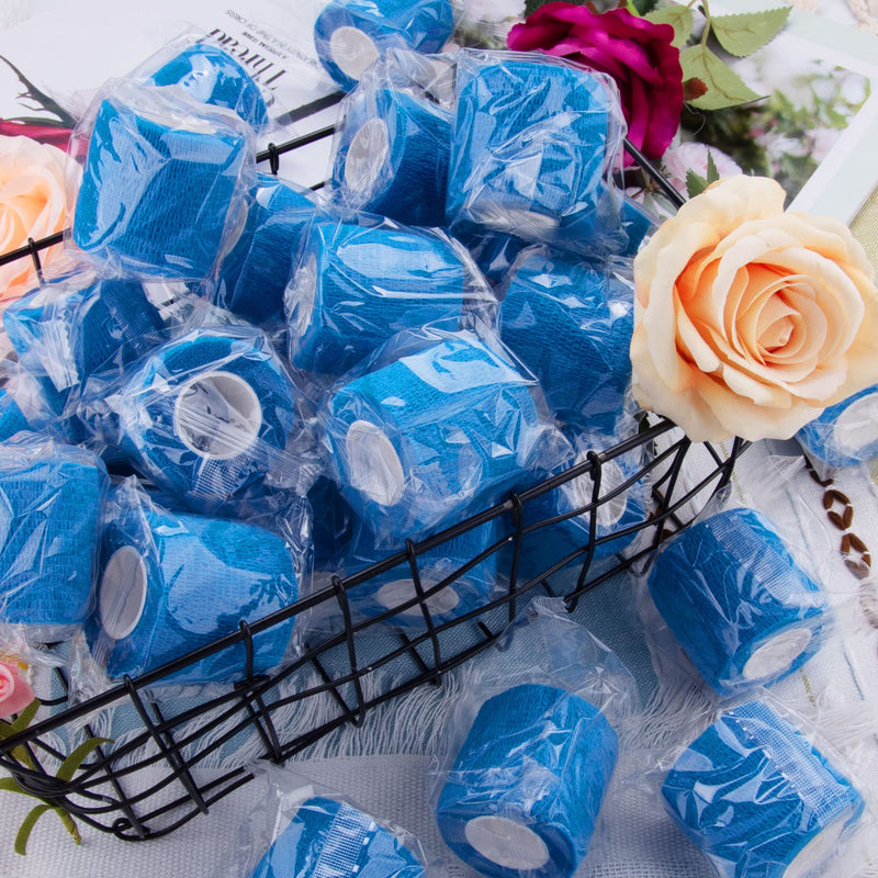 [Australia] - BQTQ 30 Rolls Self Adhesive Bandage Wrap Blue Adhesive Wrap 2 inch Self Adherent Wrap Stretch Bandages Self Stick Bandage Wrap Tape for Wrist Ankle Swelling Sprains (Blue) 