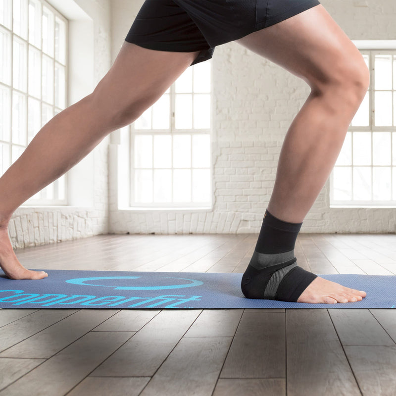 [Australia] - Copper Fit Pro Series Unisex Ankle Compression Sleeve Large Black with Copper Trim 