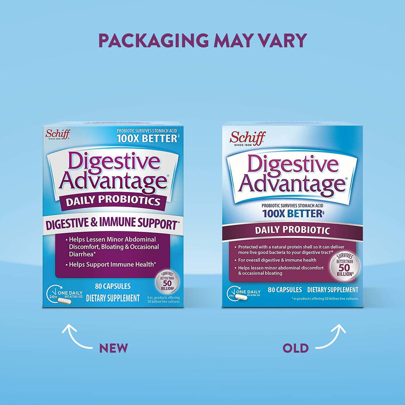 [Australia] - Daily Probiotic Capsules For Digestive Health & Gut Health, Digestive Advantage Probiotics For Men and Women (80 count box) 80 Count (Pack of 1) 
