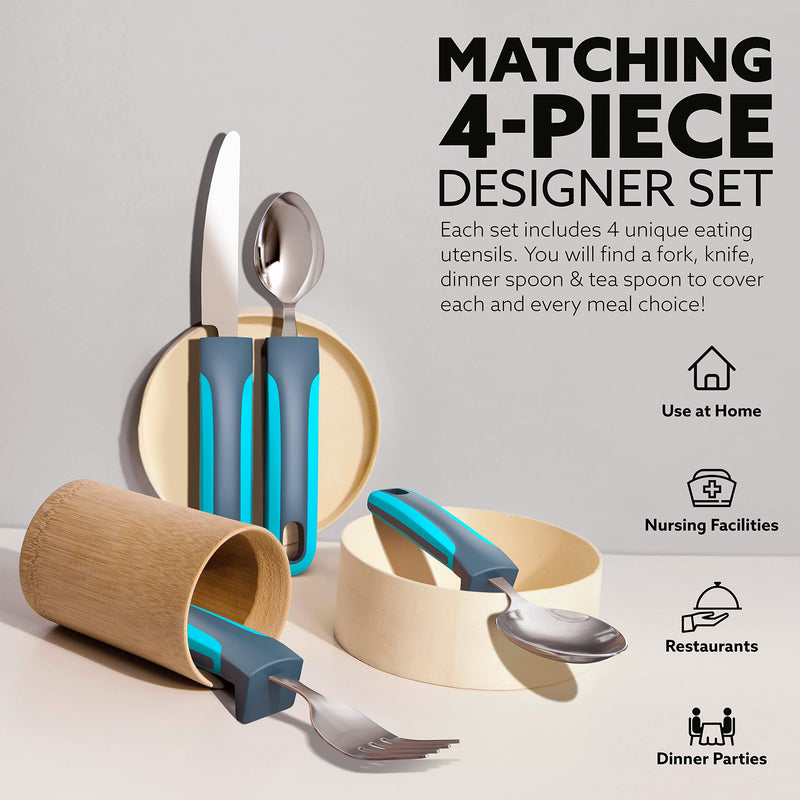 [Australia] - Medipaq Easy Grip Cutlery - Great for The Elderly, Disabled Or Those Suffering with Tremors and Trembling Hands. Easy Pick up. (1x Set) 