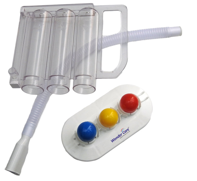 [Australia] - Wonder Care Deep Breathing Lung Exerciser | Washable & Hygienic | Breath Measurement System | with Handle 