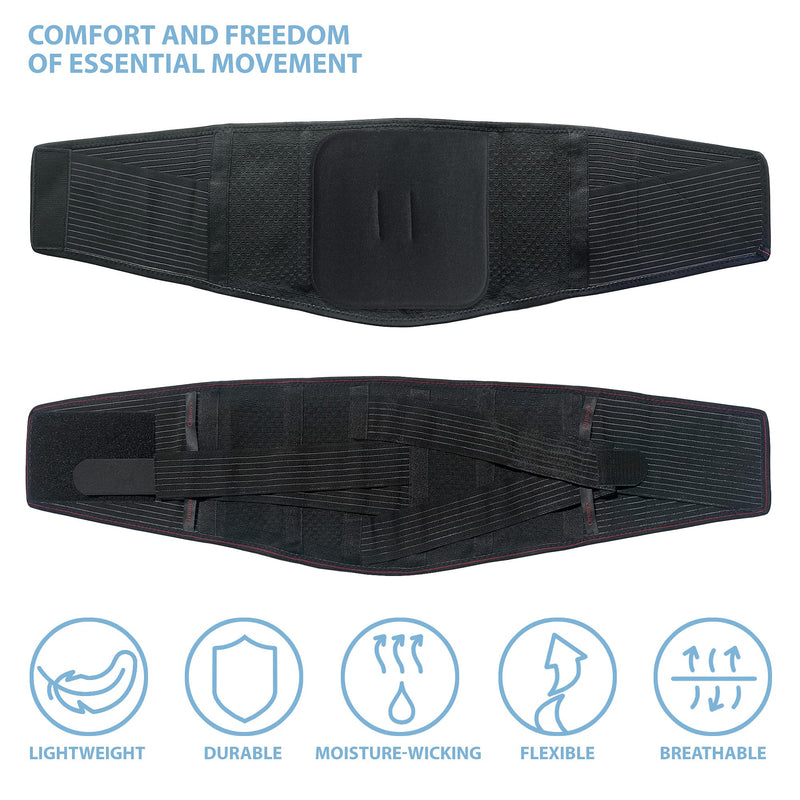 [Australia] - ORTONYX Lumbar Support Belt Lumbosacral Back Brace – Ergonomic Design and Breathable Material - XS/S (Waist 26"-32.2") Black XS/M (Waist 26"-32.2") 