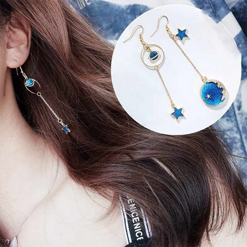 [Australia] - Weird Earrings Aesthetic Earrings Cute Earrings Cool Earrings Face Earrings Star and Moon Earrings Drop Dangle Earrings for Girls and Women #01 
