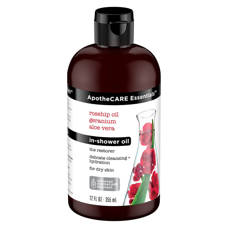 [Australia] - ApotheCARE Essentials The Restorer In-Shower Oil, Rosehip Oil, Geranium, Aloe Vera, 12 oz 