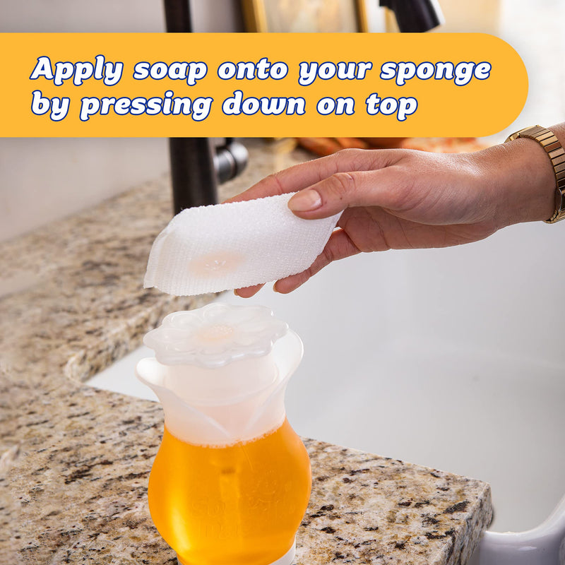 [Australia] - Scrub Daddy Soap Dispenser for Kitchen and Bathroom - Soap Daddy - Refillable Soap Dispenser for Countertop, Dual Action with Easy Grip Sides, Multi-use, 1 ct single 