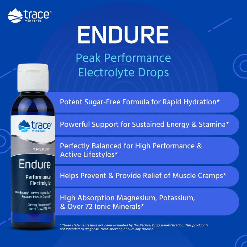 [Australia] - Trace Minerals Research, Endure, Performance Electrolyte, 4-Ounce Bottle 4 Fl Oz (Pack of 1) 