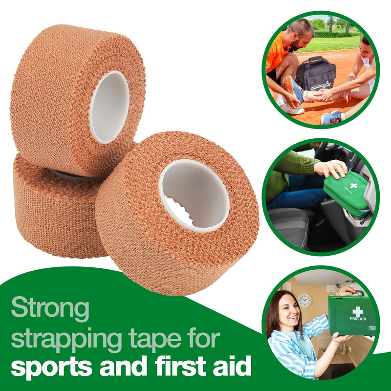 [Australia] - HypaBand Tan EAB First Aid Tape Tearable Strapping First Aid Tape, Small (2.5 cm x 4.5 m) - Pack of 3 Rolls 
