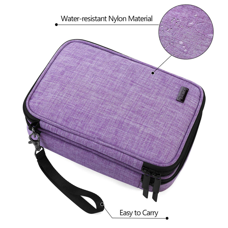 [Australia] - Teamoy Travel Makeup Brush Case(up to 8.8"), Professional Makeup Train Organizer Bag with Handle Strap for Makeup Brushes and Makeup Essentials-Medium, Purple(No Accessories Included) Medium 