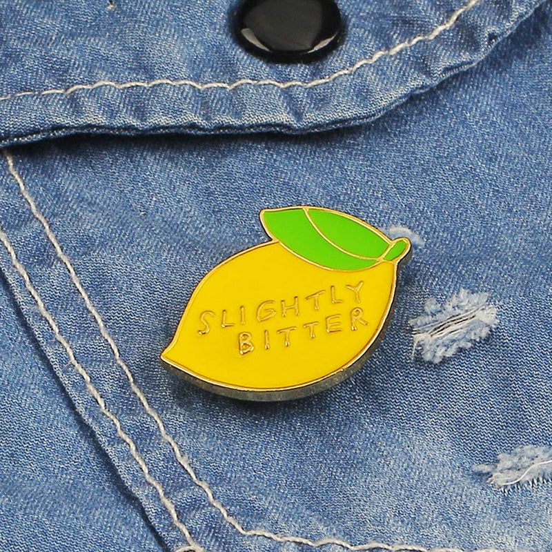 [Australia] - Comelyjewel Lemon Enamel Brooch Pin Backpack Hat Bag Accessory Badge Jewellery- Slightly Bitter Useful and Practical 