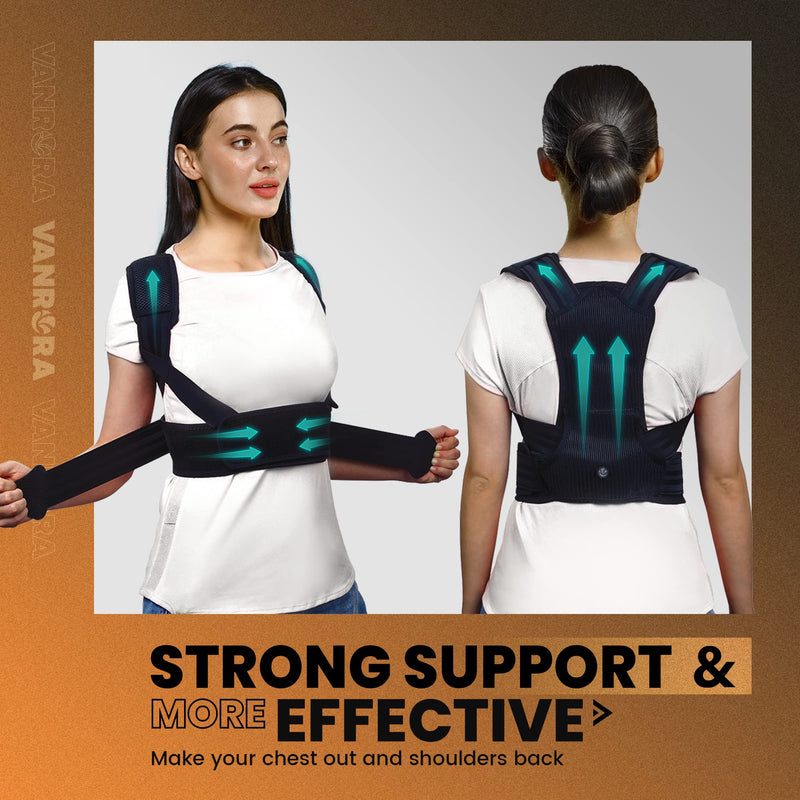 [Australia] - VANRORA Posture Corrector for Women and Men, Back Brace Fully Adjustable & Comfy, Support Straightener for Spine, Back, Neck, Clavicle and Shoulder, Improves Posture and Pain Relief S/M Small/Medium (Pack of 1) 