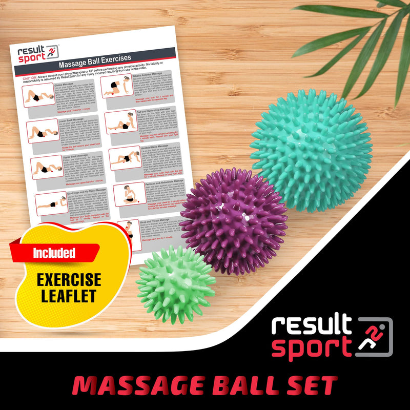 [Australia] - Spiky Massage Ball - Pack of 3 by ResultSport - 6cm, 8cm, 10cm - Plantar Fasciitis Recovery, Trigger Point Massage - Myofasical Relief, Exercise Stress Ball, Physio Pilates 
