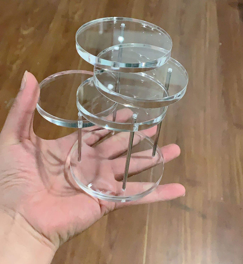 [Australia] - Funnuf 4 Tier Acrylic Rotatable Jewelry Display Stands for Rings Earrings, 4.8 Inch Clear Acrylic 