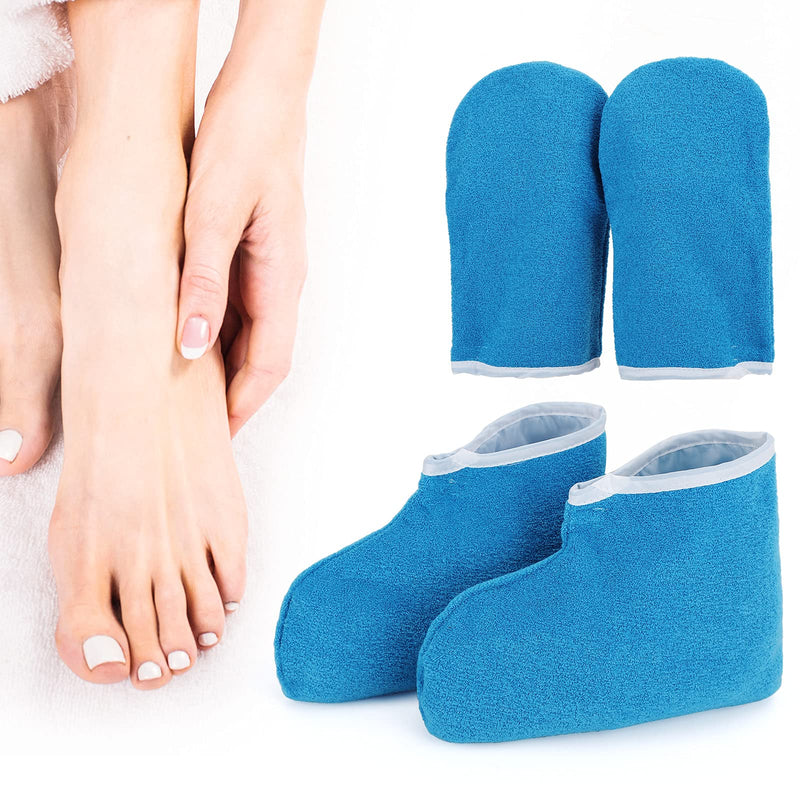 [Australia] - Paraffin Wax Gloves & Booties, Segbeauty Paraffin Heated SPA Mittens Foot Liners, Gloves & Socks for Hot Wax Hand Therapy Thermal Treatment Home DIY SPA Therabath Wax Warmer Paraffin Wax Machine Blue Thin 