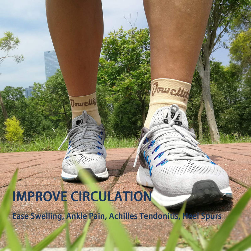 [Australia] - Dowellife Plantar Fasciitis Socks, Ankle Brace Compression Support Sleeves & Arch Support, Foot Compression Sleeves, Ease Swelling, Achilles Tendonitis, Heel Spur for Men Women Nude Medium 