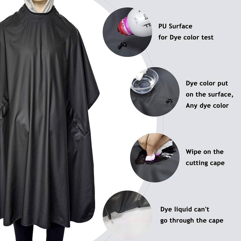 [Australia] - Professional hair chemical cape waterproof cutting cape hairdresser cape with any dye chemical resistant for adults hair capes with snap closure adjustable neck part with hand hole easy clean 