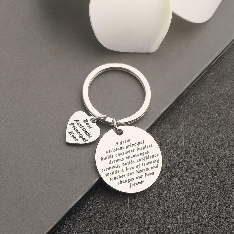 [Australia] - bobauna Assistant Principal Keychain A Great Assistant Principal Builds Character Inspires Dreams Assistant Principal Jewelry Retirement Appreciation Gift assitant principal forever keychain 